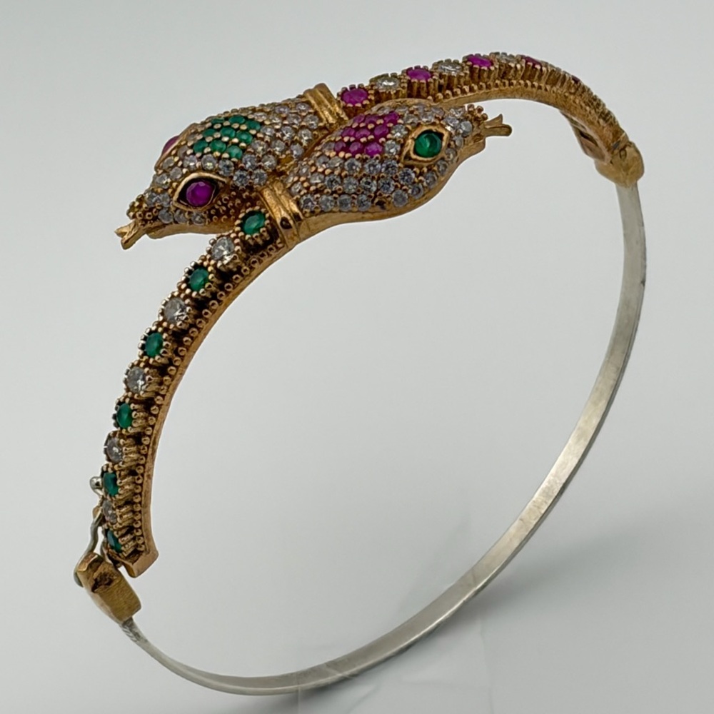 Exotic Delegate Sterling Silver Ruby Emerald Crys… - image 2